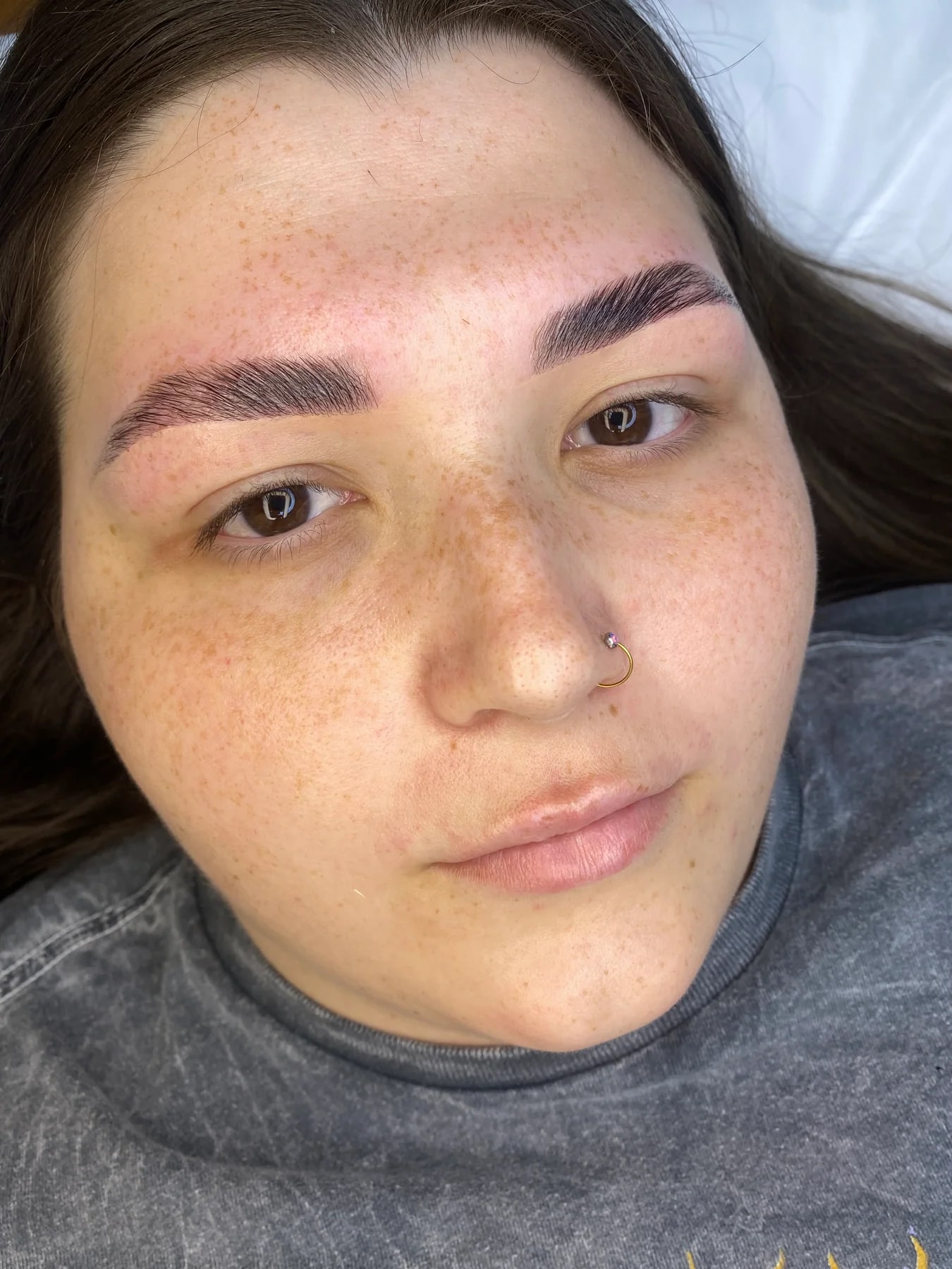 Client brow result showing soft natural definition