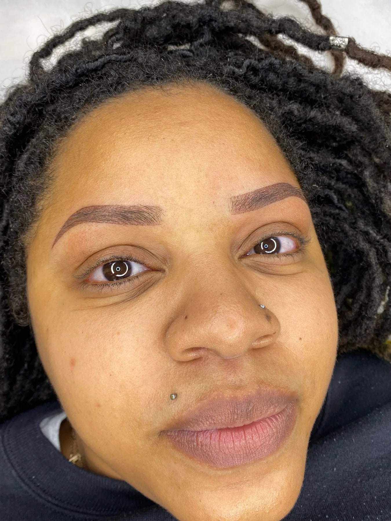 Balanced brow styling in close-up