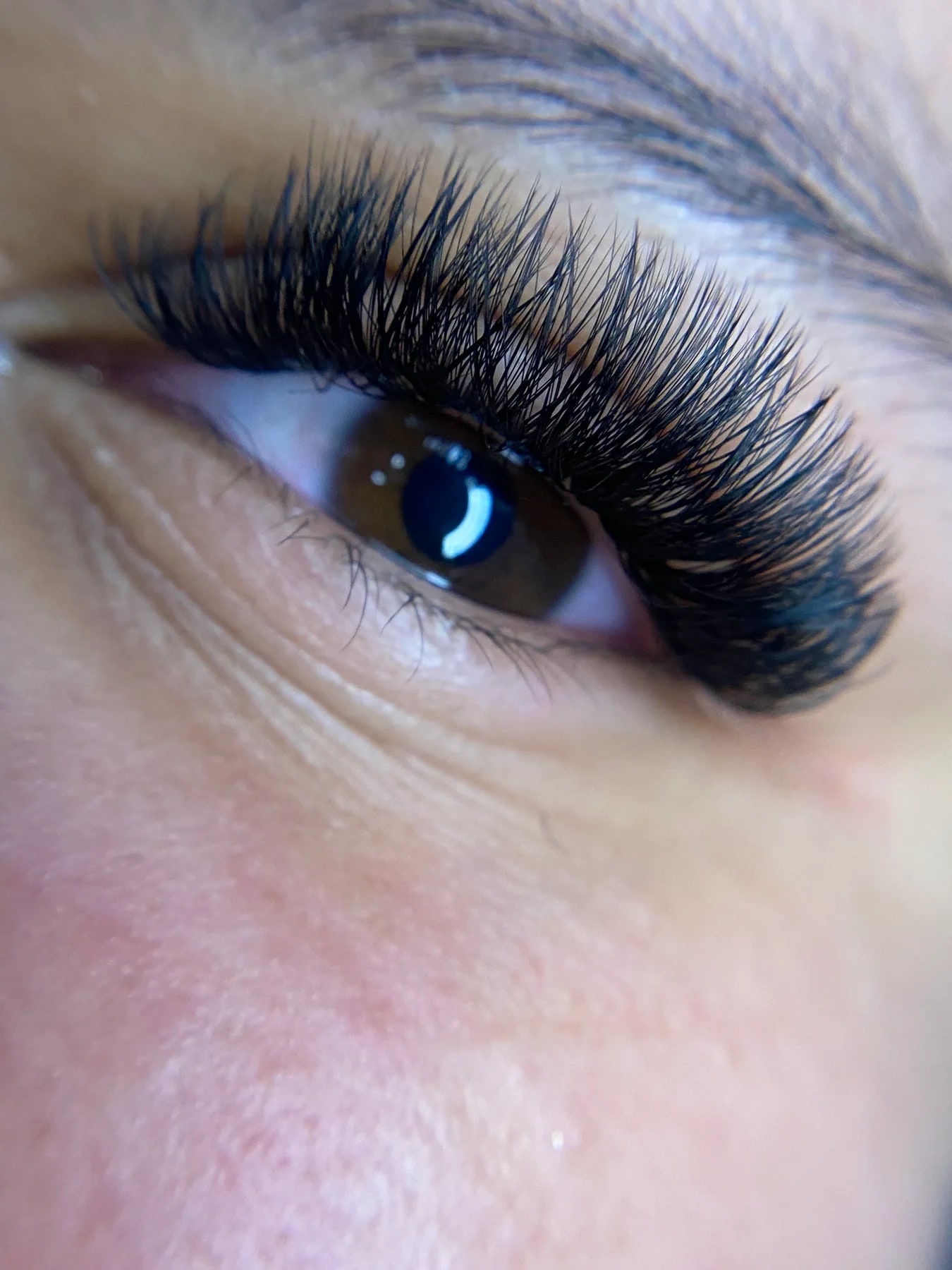 Soft lash definition in close-up