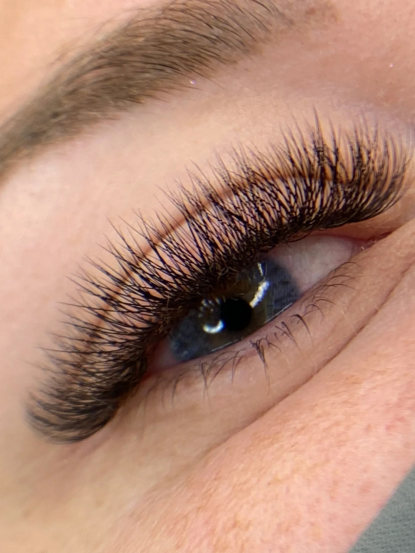 Eye-focused beauty portrait showing lash balance