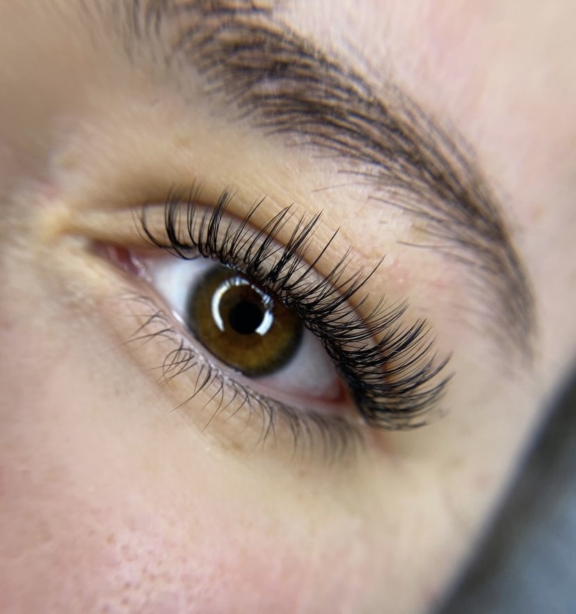 Client showing a fuller lash look